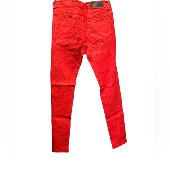 NWT Zadig & Voltaire Red Phlame Leather Jean - Sz 4 US / Sz 36 FR - Picture 3 of 11